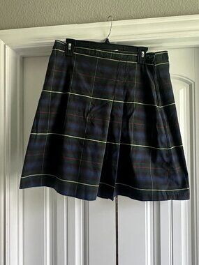 Flynn O'Hara 2 Pleat Skort - Green Plaid